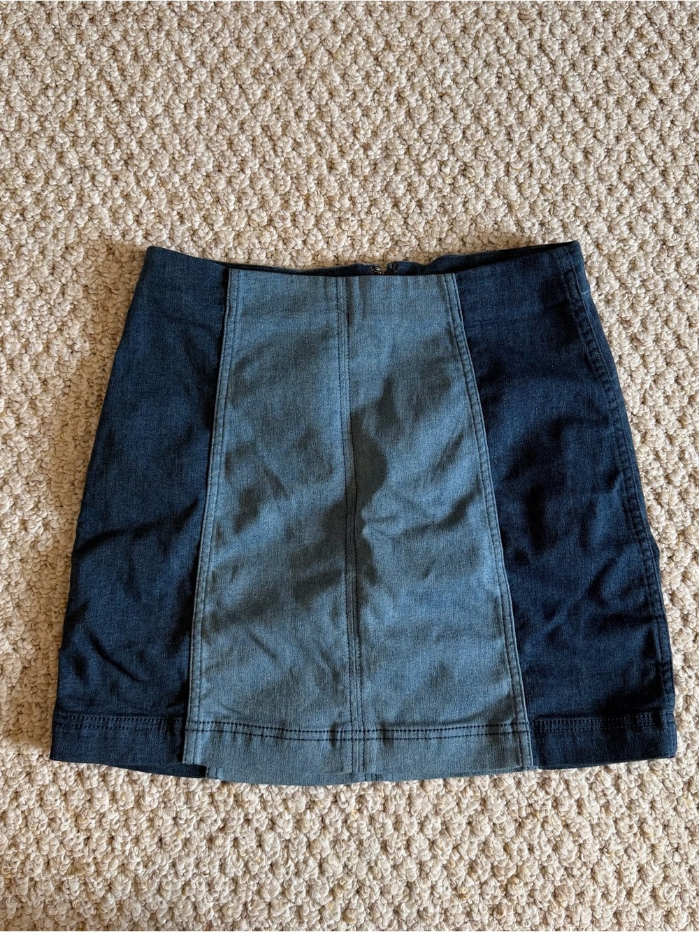 Free People Two-Tone Denim Mini Skirt